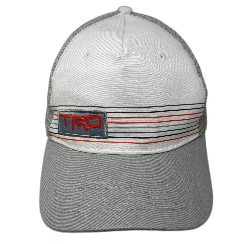 Head to Toe 5 Panel White One Size Trucker Hat TRD Racing Logo Mesh Back Patch